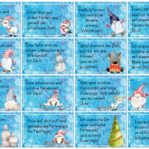 Minikärtchen für die Weihnachtsferien - Wichtel