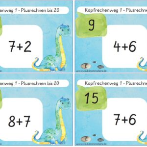 Kopfrechenweg: Plusaufgaben bis 20 (auch interaktiv)