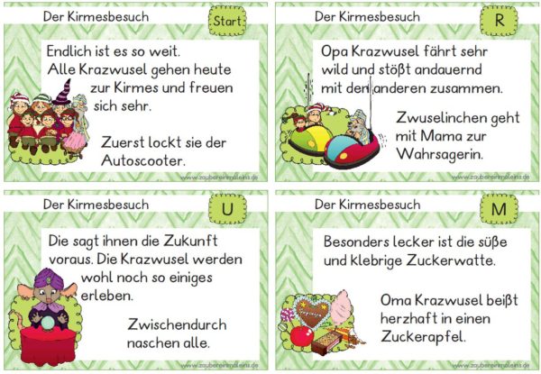 Leseweg: Der Kirmesbesuch - Krazwusel - Leseweg 12 Stationen (auch interaktiv)