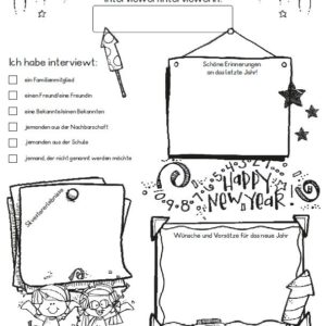 Neujahrsinterview - Arbeitsblatt - (auch als interaktive pdf Datei)