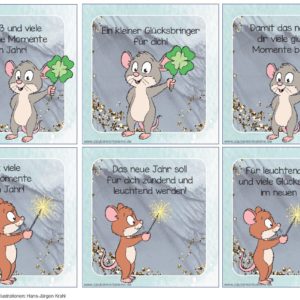 Kärtchen zu Neujahr oder zum Geburtstag - Maus