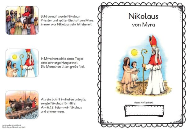 Nikolausheftchen - farbig und schwarz-weiß