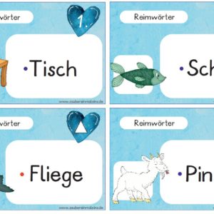 Leseweg: Reimwörter - 16 Stationen (auch interaktive Übungen)