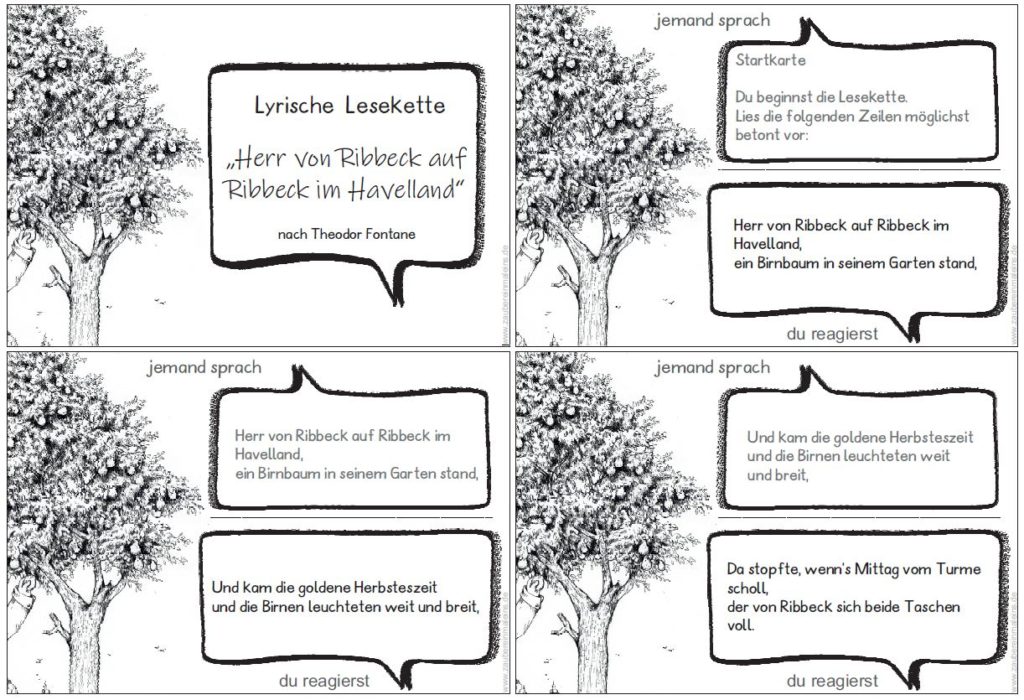 Herr Von Ribbeck Gedicht Lyrische Lesekette: Herr von Ribbeck auf Ribbeck – Zaubereinmaleins Shop