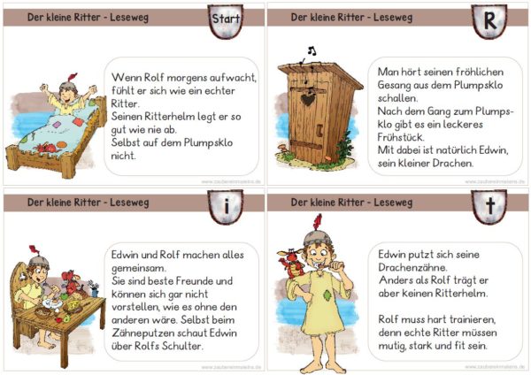 Leseweg: Der kleine Ritter- 12 Stationen