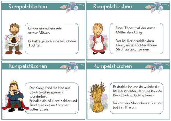Rumpelstilzchen - Leseweg mit 12 Stationen