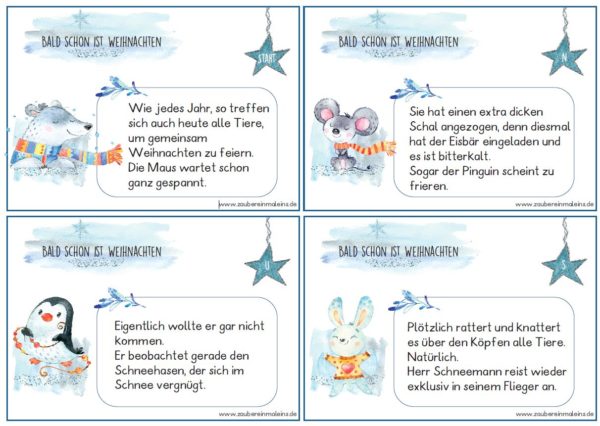 Weihnachtsweg- Leseweg mit 12 Stationen