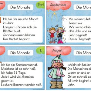 Leseweg: Die Monate - Leseweg 13 Stationen (auch interaktiv)