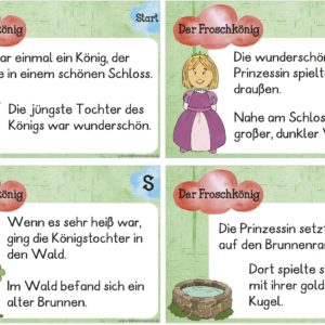 Leseweg: Der Froschkönig - Leseweg 12 Stationen (auch interaktiv)