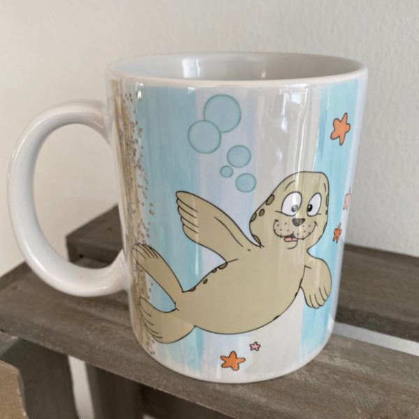 Keramiktasse Hochglanz: Seehunde