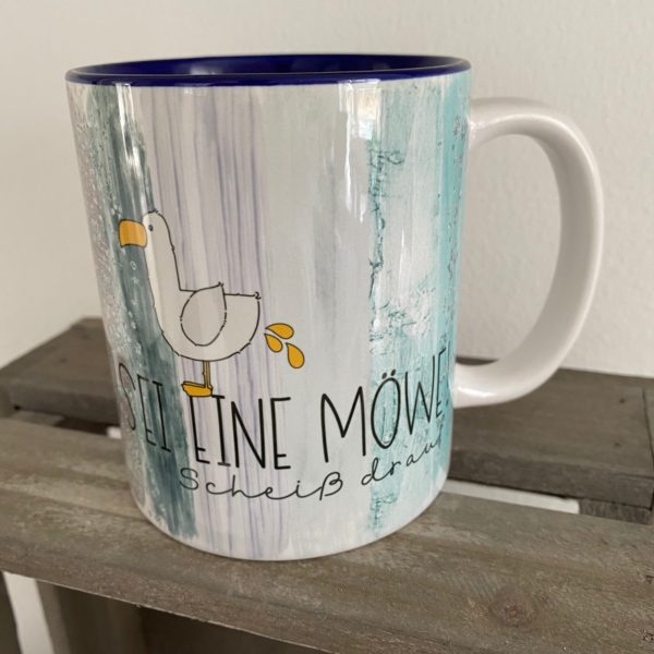 Keramiktasse Hochglanz: Möwe III