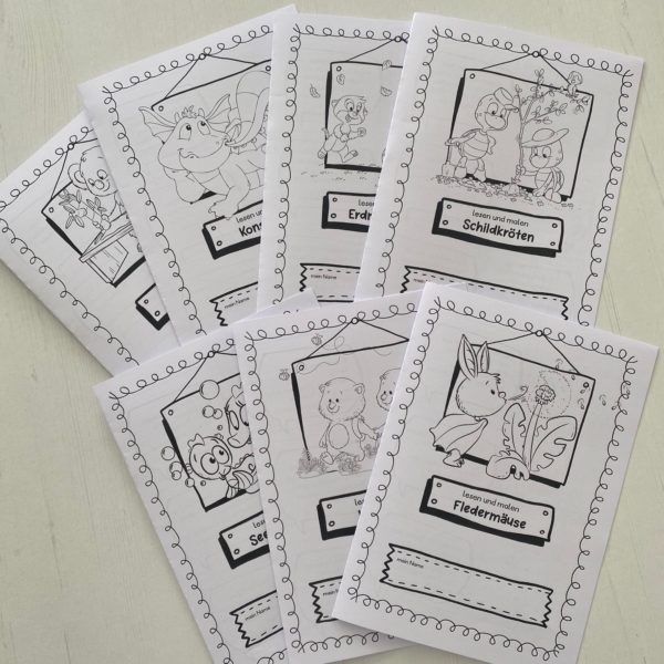 7 Falthefte: Lesen und malen mit den Klassenmaskottchen Teil 1