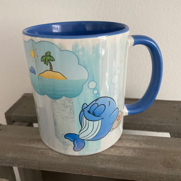 Keramiktasse Hochglanz: Wal ferienreif