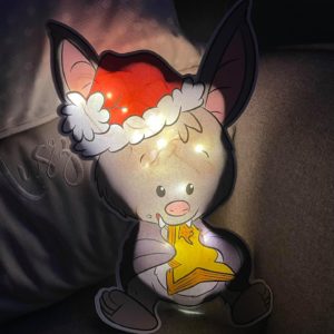 Lichtfigur Fledermaus - Vorlagen schwarz-weiß und farbig