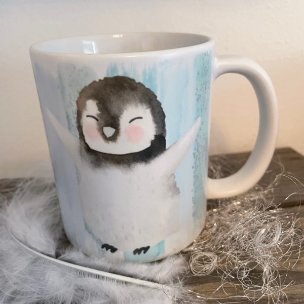 Keramiktasse satin: Pinguinapplaus
