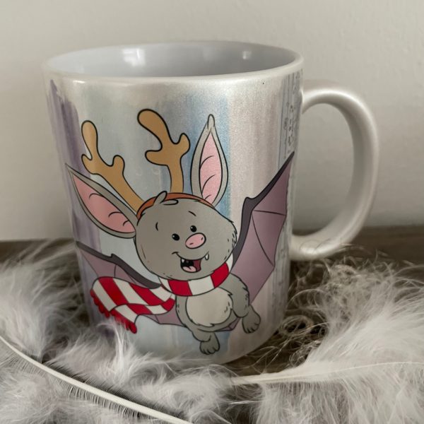 Perlglanztasse: Fledermaus Advent