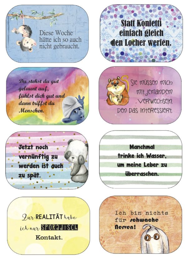 36 eckige Buttonvorlagen mit lustigen Sprüchen