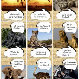 Fotolesespiel: Tiere Afrikas (30 Karten)