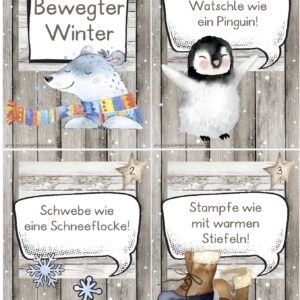27 winterliche Bewegungskarten
