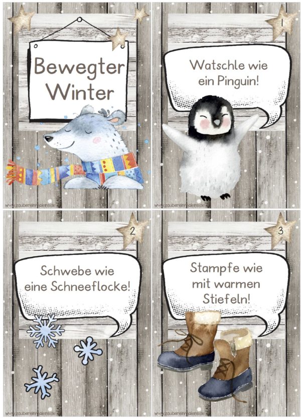 27 winterliche Bewegungskarten
