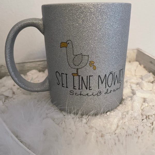 Glitzertasse - Keramiktasse: Glitzerschiss