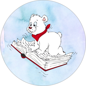 Buttonvorlage Eisbär/Buch