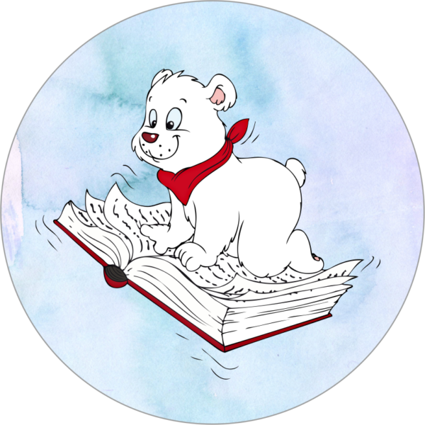 Buttonvorlage Eisbär/Buch