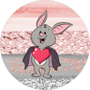 Buttonvorlage Fledermaus mit Herz