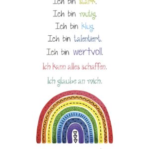 Poster/Aushang: Affirmationen Regenbogen