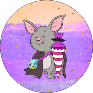 Buttonvorlage Einschulung Fledermaus