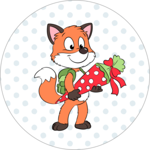 Buttonvorlage Einschulung Fuchs