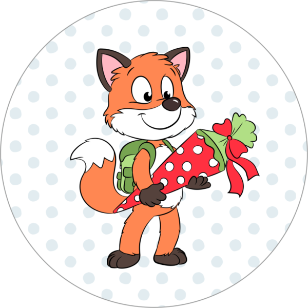 Buttonvorlage Einschulung Fuchs