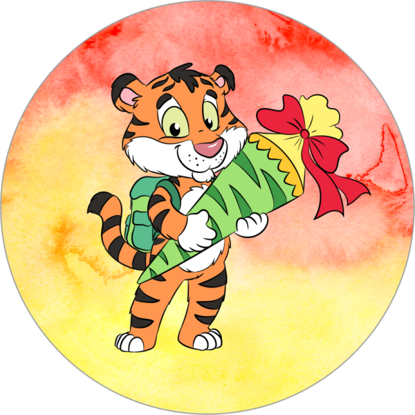 Buttonvorlage Einschulung Tiger