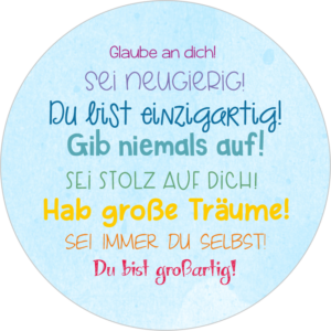 Buttonvorlage: Sei stolz auf dich!