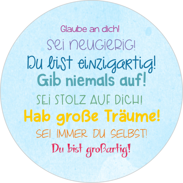 Buttonvorlage: Sei stolz auf dich!