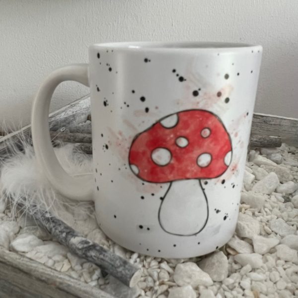 Keramiktasse satin:  Glückspilz
