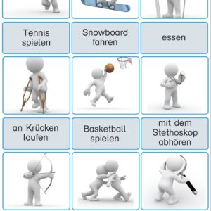 36 Pantomime Kärtchen (Verben)