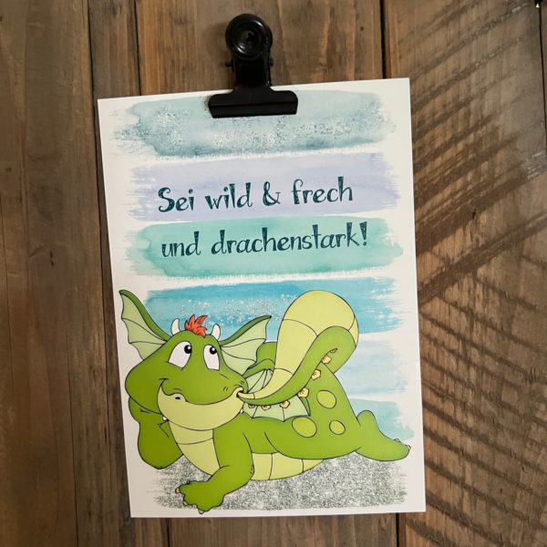 10 x Postkarte DIN A6: Drachenstark