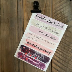 30 x Postkarte DIN A6: Genieße das Leben