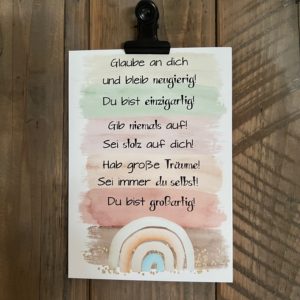 10 x Postkarte DIN A6: Glaube an dich