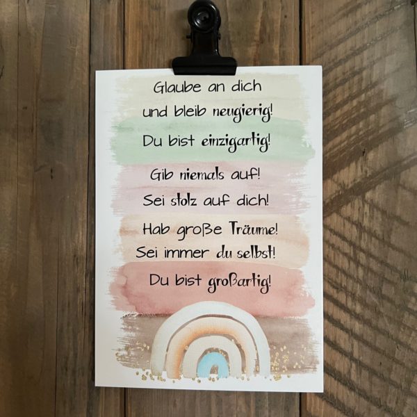 10 x Postkarte DIN A6: Glaube an dich