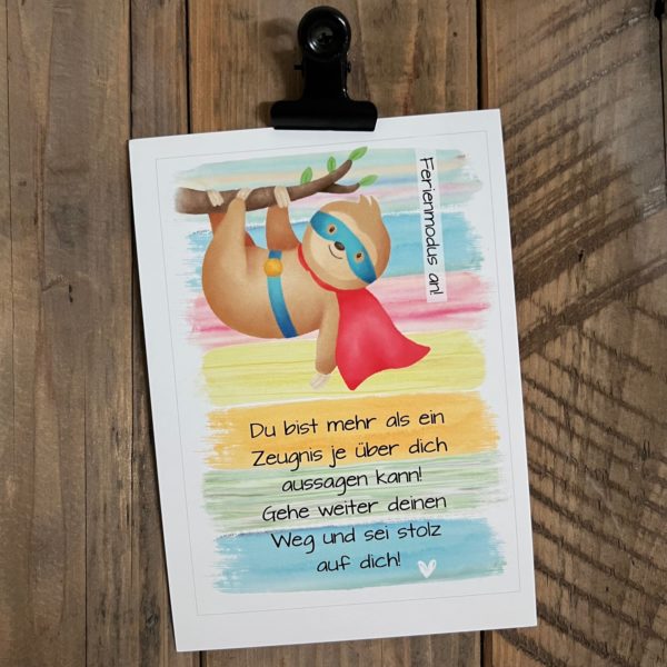 1 x Postkarte DIN A6: Ferienmodus an