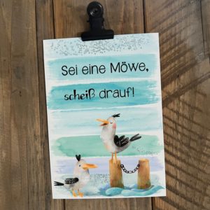 30 x Postkarte DIN A6: Möwe