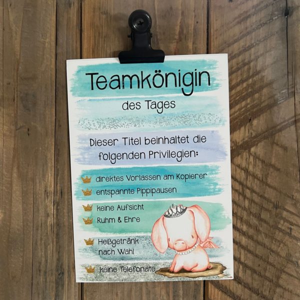 20 x Postkarte DIN A6: Teamkönigin