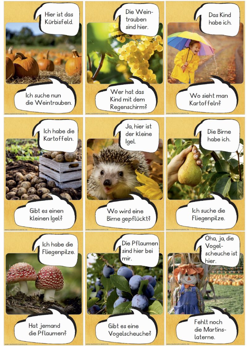 Fotolesespiel Herbst Zaubereinmaleins Shop