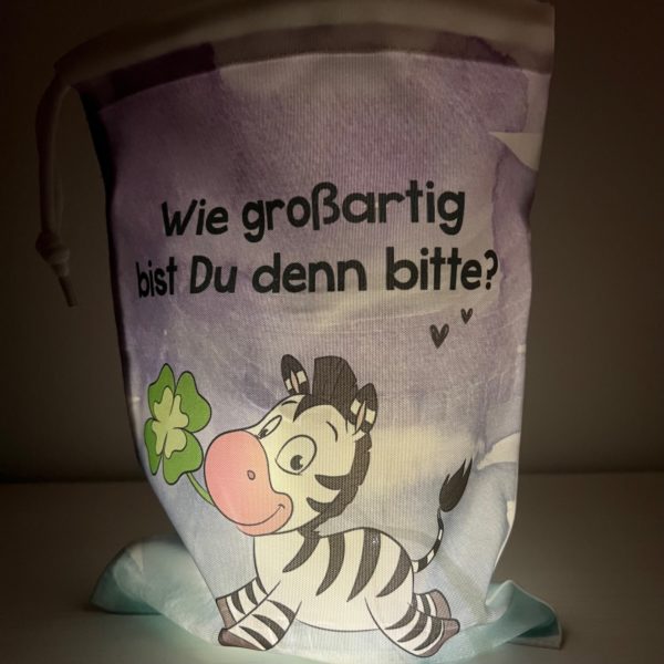 Lichtbeutel: Fledermaus - Zebra - großartig