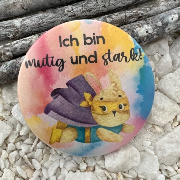 29 Rundmagnete 59 mm foliert: Ich bin mutig und stark!
