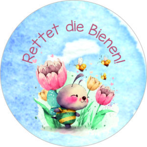 Buttonvorlage: Rettet die Bienen!