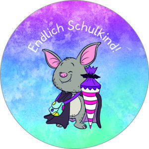 Buttonvorlage: Einschulung Fledermaus