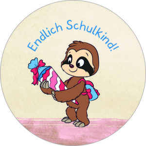 Buttonvorlage: Einschulung Faultier